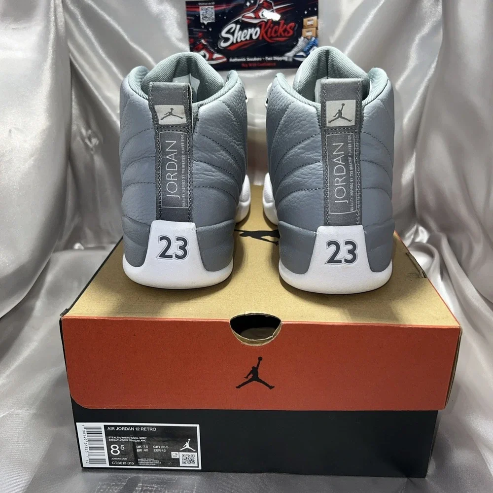 Jordan 12 Retro Size 8.5 Stealth/White-Cool Grey CT8013-015 | Preloved, OG‎ Box
